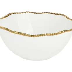 Flash Sale 16270 9 INCH WHITE GOLD BEADED SERVE BOWL - cozylivehome.com | we sell a wide range of comfortable household items Giftware