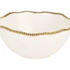 Outlet 16269 10 Inch White Gold Beaded Serve Bowl - cozylivehome.com | we sell a wide range of comfortable household items Giftware