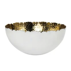 Shop 33562 10.5" WHITE/GOLD SALAD BOWL - cozylivehome.com | we sell a wide range of comfortable household items Giftware