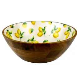Shop 11902 12" WOOD BOWL W LEMON DECAL - cozylivehome.com | we sell a wide range of comfortable household items Giftware