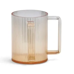 55031 Acrylic Washing Cup Brown strip design 5 - cozylivehome.com | we sell a wide range of comfortable household items^ Shop All
