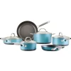 Store 85115 Anolon 10-Piece Set 1.5 Qt. & 3 Qt. Saucepans with Lids 3 Qt. Sauté with Lid 6 Qt. Stockpot with Lid 8.25'' & 12'' Frying Pans Teal - cozylivehome.com | we sell a wide range of comfortable household items Housewares