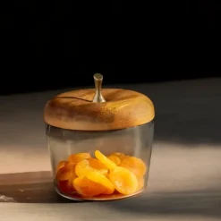 Outlet 50678 APPLE GLASS & WOOD JAR - cozylivehome.com | we sell a wide range of comfortable household items Giftware
