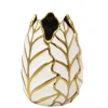 Cheap 13036-03 CERAMIC 7.75" LEAF VASE, WHITE/GOLD - cozylivehome.com | we sell a wide range of comfortable household items Giftware