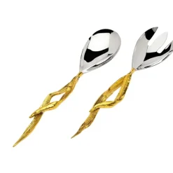 Store 59009 CRUMPLED LEAF 2PC SALAD SERVER - cozylivehome.com | we sell a wide range of comfortable household items Giftware