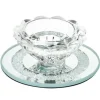 New 55539 Crystal Candle Holder w. Glass Base , Round Base 3.5 - cozylivehome.com | we sell a wide range of comfortable household items Giftware