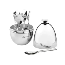 Fashion 99720 EGG DOMED HOLDER W/ S/6 SPOONS - cozylivehome.com | we sell a wide range of comfortable household items Giftware
