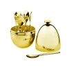 Cheap 99721 EGG SHAPE HOLDER W/ S/6 SPOONS Gold - cozylivehome.com | we sell a wide range of comfortable household items Giftware