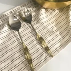 Best Sale 75014 GOLD LEAF HANDLE SERVERS, S/2 - cozylivehome.com | we sell a wide range of comfortable household items Giftware