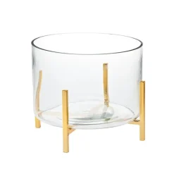 Clearance 33651 GOLD SQ WIRE GLASS SALAD BOWL - cozylivehome.com | we sell a wide range of comfortable household items Giftware