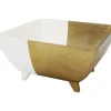 Clearance 96654 GOLD/WHITE SQUARE 11" BOWL - cozylivehome.com | we sell a wide range of comfortable household items Giftware