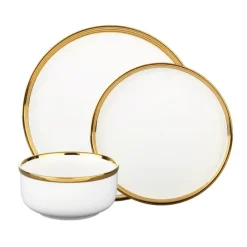 87466 Hillcrest Stoneware Wh&gold 12 - cozylivehome.com | we sell a wide range of comfortable household items^ Shop All