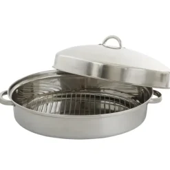 Best Sale 82669.03 Hutchinson 18" SS Roaster W/ Domed Lid & Rack - Oval - Mirror Polish - SS - cozylivehome.com | we sell a wide range of comfortable household items Housewares