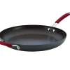 Hot 14 in. Rachael Ray Cucina Hard-Anodized Nonstick Skillet with Handle, Grey/ Cranberry Red - cozylivehome.com | we sell a wide range of comfortable household items Housewares