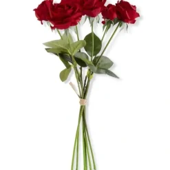 Best 17 Inch Red Real Touch Full Bloom Rose Stem w/Foliage Bundle (6 Stems) - cozylivehome.com | we sell a wide range of comfortable household items Giftware