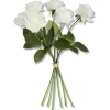 Best Sale 17 Inch White Real Touch Full Bloom Rose Stem w/Foliage Bundle (6 Stems - cozylivehome.com | we sell a wide range of comfortable household items Giftware