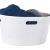 Cheap 35 L Ribbed Laundry Basket, White - cozylivehome.com | we sell a wide range of comfortable household items Housewares