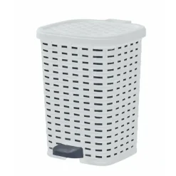 Discount 6 L Wicker Step Trash Can, White Smoke - cozylivehome.com | we sell a wide range of comfortable household items Housewares