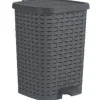 Discount 6 L Wicker Step Trash Can, Onyx Grey - cozylivehome.com | we sell a wide range of comfortable household items Housewares