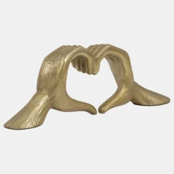 Best Sale 18310 Metal, 13" Hand-Heart Sculpture, Gold - cozylivehome.com | we sell a wide range of comfortable household items Giftware