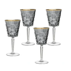 28039 MILANA - GOBLET SMOKE S/4 GLDR - cozylivehome.com | we sell a wide range of comfortable household items^ Shop All
