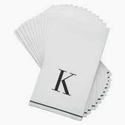 14 PK White and Black Guest Paper Napkins - Letter K - cozylivehome.com | we sell a wide range of comfortable household items^ Shop All