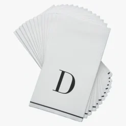 14 PK White and Black Guest Paper Napkins - Letter D - cozylivehome.com | we sell a wide range of comfortable household items^ Shop All