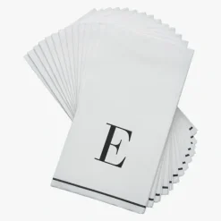 14 PK White and Black Guest Paper Napkins - Letter E - cozylivehome.com | we sell a wide range of comfortable household items^ Shop All