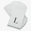 14 PK White and Black Guest Paper Napkins - Letter L - cozylivehome.com | we sell a wide range of comfortable household items^ Shop All