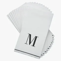 14 PK White and Black Guest Paper Napkins - Letter M - cozylivehome.com | we sell a wide range of comfortable household items^ Shop All