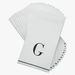 14 PK White and Black Guest Paper Napkins - Letter G - cozylivehome.com | we sell a wide range of comfortable household items^ Shop All