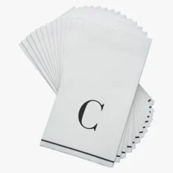 14 PK White and Black Guest Paper Napkins - Letter C - cozylivehome.com | we sell a wide range of comfortable household items^ Shop All