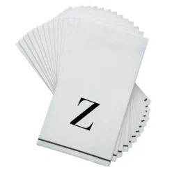 14 PK White and Black Guest Paper Napkins - Letter Z - cozylivehome.com | we sell a wide range of comfortable household items^ Shop All