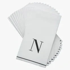 14 PK White and Black Guest Paper Napkins - Letter N - cozylivehome.com | we sell a wide range of comfortable household items^ Shop All