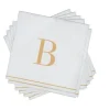 16 PK White and Gold Cocktail Paper Napkins - Letter B - cozylivehome.com | we sell a wide range of comfortable household items^ Shop All