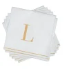 16 PK White and Gold Cocktail Paper Napkins - Letter L - cozylivehome.com | we sell a wide range of comfortable household items^ Shop All