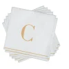 16 PK White and Gold Cocktail Paper Napkins - Letter C - cozylivehome.com | we sell a wide range of comfortable household items^ Shop All