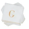 16 PK White and Gold Cocktail Paper Napkins - Letter G - cozylivehome.com | we sell a wide range of comfortable household items^ Shop All