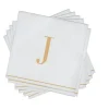 16 PK White and Gold Cocktail Paper Napkins - Letter J - cozylivehome.com | we sell a wide range of comfortable household items^ Shop All