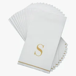 14 PK White and Gold Guest Paper Napkins -S - cozylivehome.com | we sell a wide range of comfortable household items^ Shop All