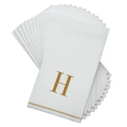 14 PK White and Gold Guest Paper Napkins - Letter H - cozylivehome.com | we sell a wide range of comfortable household items^ Shop All
