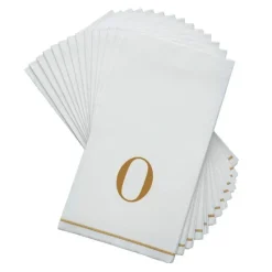 14 PK White and Gold Guest Paper Napkins - Letter O - cozylivehome.com | we sell a wide range of comfortable household items^ Shop All