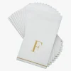 14 PK White and Gold Guest Paper Napkins - Letter F - cozylivehome.com | we sell a wide range of comfortable household items^ Shop All