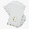 14 PK White and Gold Guest Paper Napkins - Letter C - cozylivehome.com | we sell a wide range of comfortable household items^ Shop All