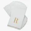 14 PK White and Gold Guest Paper Napkins - Letter R - cozylivehome.com | we sell a wide range of comfortable household items^ Shop All
