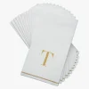 14 PK White and Gold Guest Paper Napkins - Letter T - cozylivehome.com | we sell a wide range of comfortable household items^ Shop All