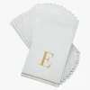 14 PK White and Gold Guest Paper Napkins - Letter E - cozylivehome.com | we sell a wide range of comfortable household items^ Shop All