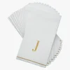 14 PK White and Gold Guest Paper Napkins - Letter J - cozylivehome.com | we sell a wide range of comfortable household items^ Shop All