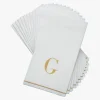 14 PK White and Gold Guest Paper Napkins - Letter G - cozylivehome.com | we sell a wide range of comfortable household items^ Shop All