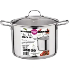 Clearance 203012 12QT STOCK POT, GLS LID,S/S - cozylivehome.com | we sell a wide range of comfortable household items Housewares